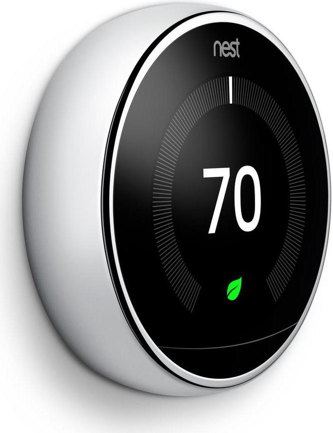 Alt view image 6 of 7 - Nest T3019US Smart Learning Wi-Fi Programmable Thermostat, 3rd Gen, Polished Steel Home Depot Exclusive
