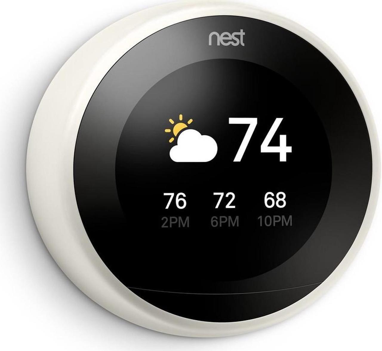 Alt view image 6 of 7 - Nest T3017US Learning Thermostat, Easy Temperature Control for Every Room in Your House, White (Third Generation), Works with Alexa Small - White