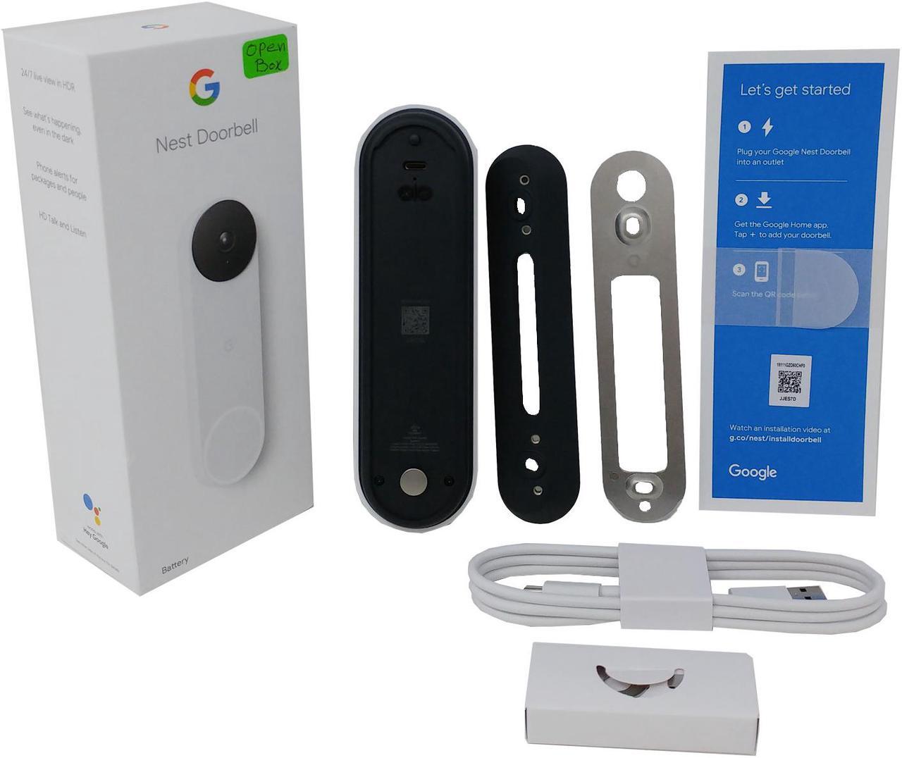 Alt view image 2 of 4 - OB Google Nest Video doorbell Battery GA01318-US - Snow