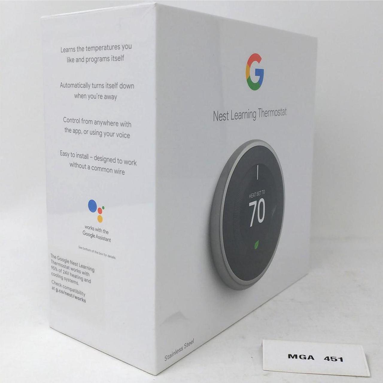 Alt view image 3 of 7 - Nest T3019US Smart Learning Wi-Fi Programmable Thermostat, 3rd Gen, Polished Steel Home Depot Exclusive