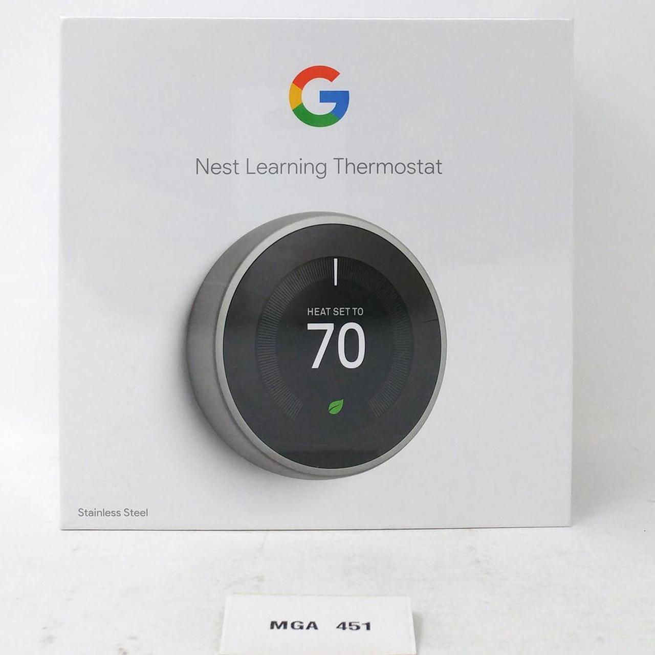 Alt view image 2 of 7 - Nest T3019US Smart Learning Wi-Fi Programmable Thermostat, 3rd Gen, Polished Steel Home Depot Exclusive