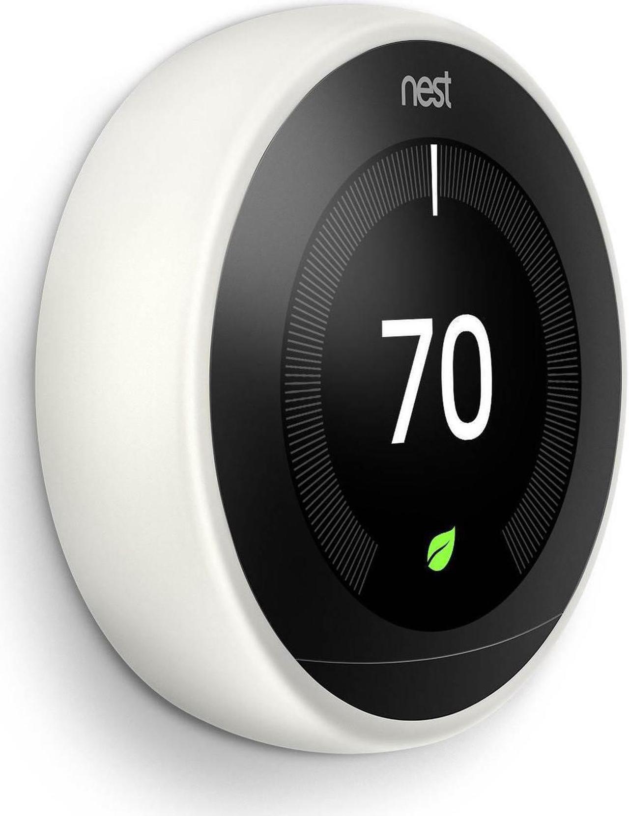 Alt view image 7 of 7 - Nest T3017US Learning Thermostat, Easy Temperature Control for Every Room in Your House, White (Third Generation), Works with Alexa Small - White