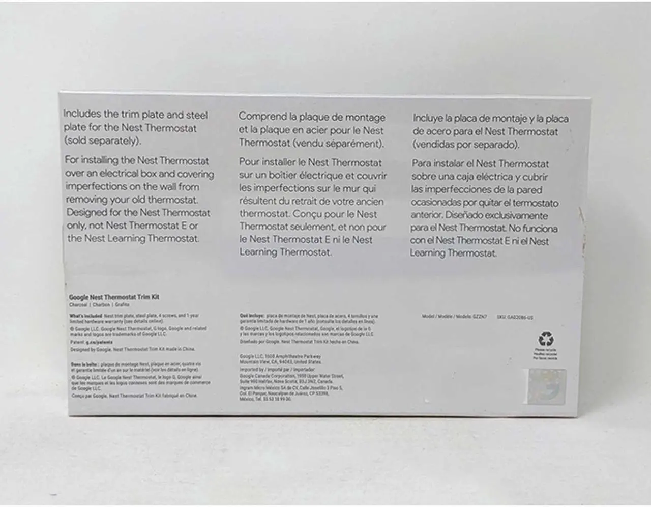 Alt view image 6 of 6 - Google Nest GA02086-US Thermostat Trim Kit - Charcoal
