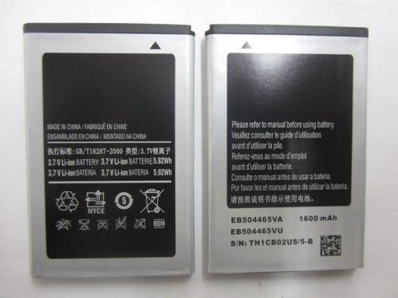 Main image of Standard Replacement Li-ion Battery For Samsung Galaxy Prevail M820 Intercept M910 Transform M920 SPH-M920 Galaxy Indulge R910 Replenish M580 Galaxy Gio S5660 Craft SCH-R900 Sidekick 4G EB504465VU - E