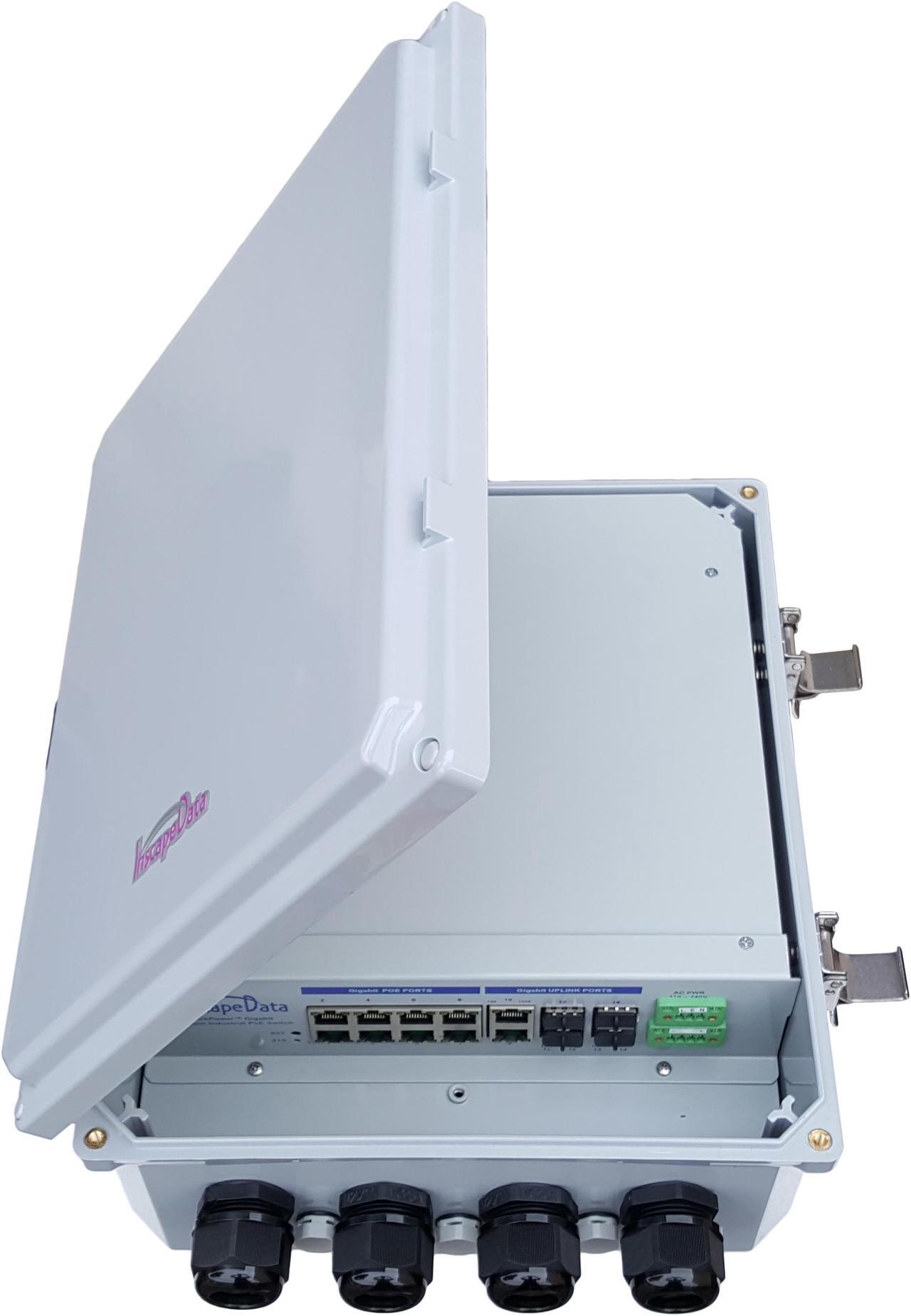 Alt view image 5 of 7 - LinkPower™ LPS3800AFM-T1 Outdoor 14-Port Managed Gigabit PoE Switch with 2 RJ45 & 4 SFP Fiber Optic Gigabit Uplink Ports