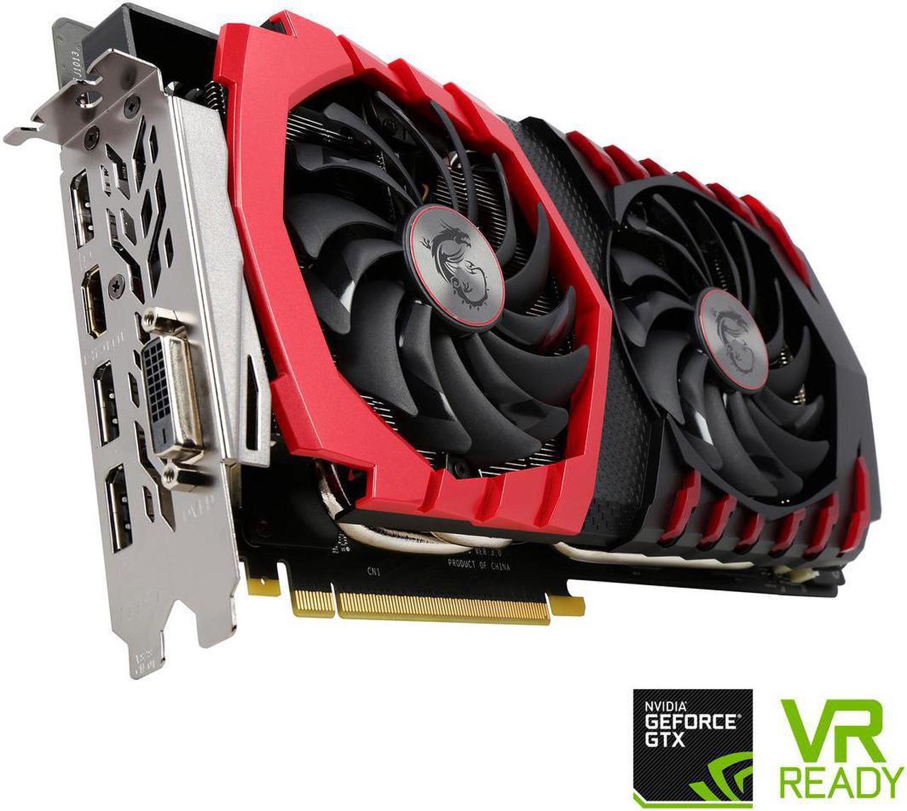 MSI GeForce GTX 1080 DirectX 12 GTX 1080 GAMING 8G 8GB 256-Bit GDDR5X PCI Express 3.0 x16 HDCP Ready SLI Support ATX Video Card