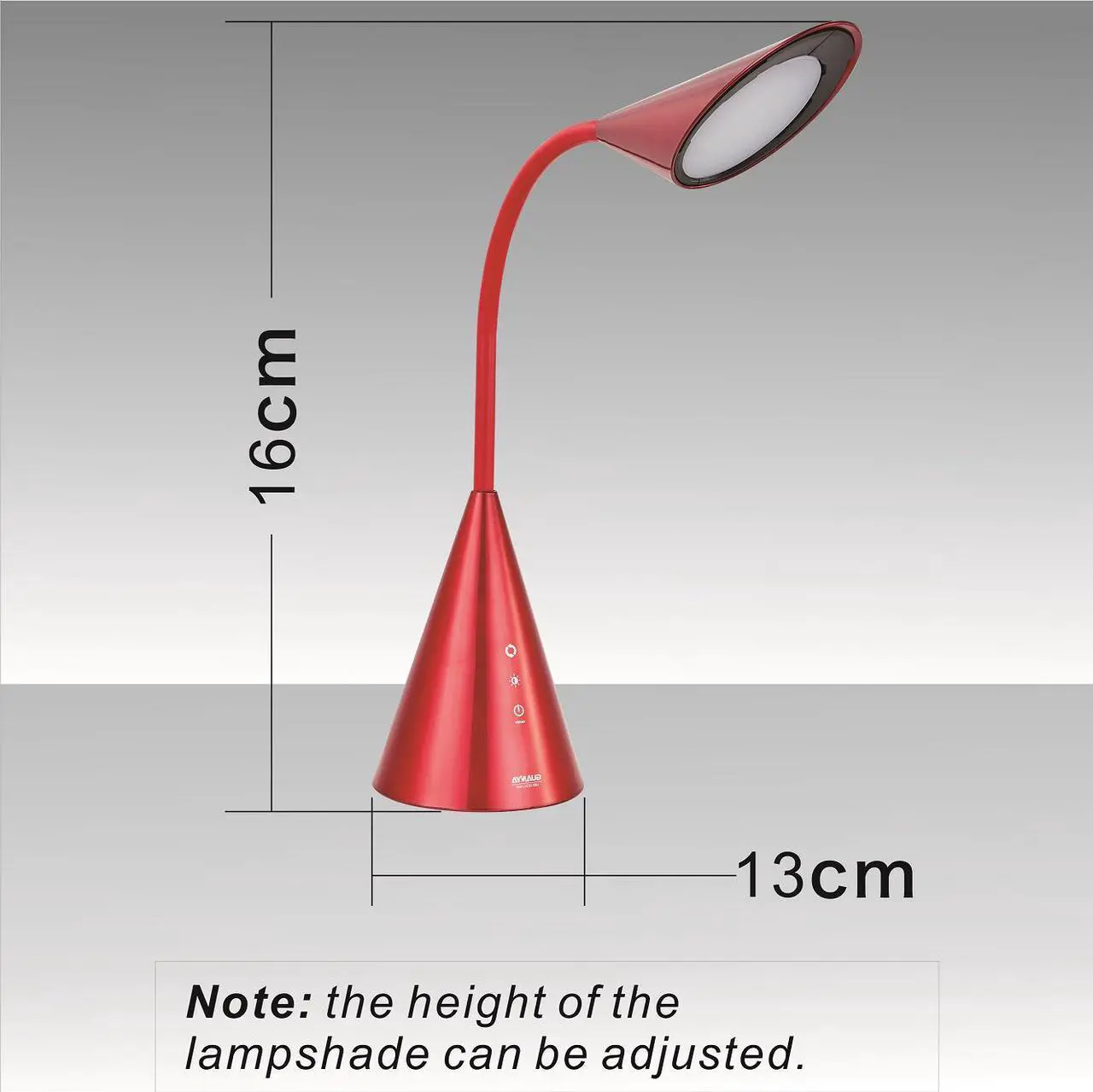 Alt view image 7 of 7 - LED Desk Lamp, Eye-caring Table Light with Touch Control, 8W Reading Lamp with Natural Light- Red