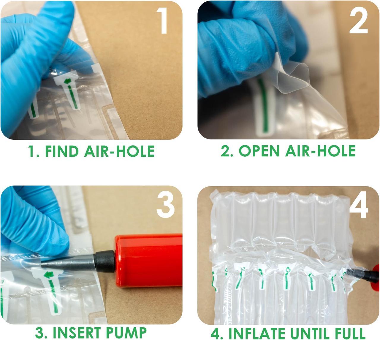 Alt view image 2 of 7 - Innovative Haus Pack of 25 7 Inch x 8 Inch Inflatable Air Column Pouch Protectors with Free Pump for Heavy Duty Packing and Shipping Packaging Supplies. Protect Fragile Items for Moving and Storage