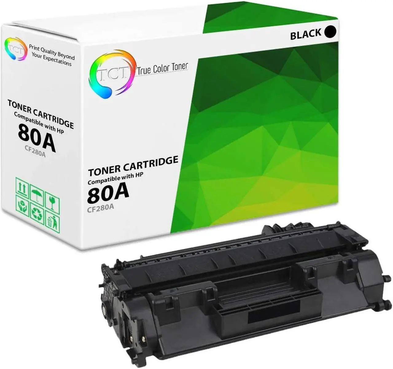 Main image of True Color Toner 80A Toner Cartridge - Premium Compatible Replacement for HP 80A CF280A Black Works With HP LaserJet Pro 400 M401A M401D M401N M401DN M401DNE M401DW MFP M425DN M425DW