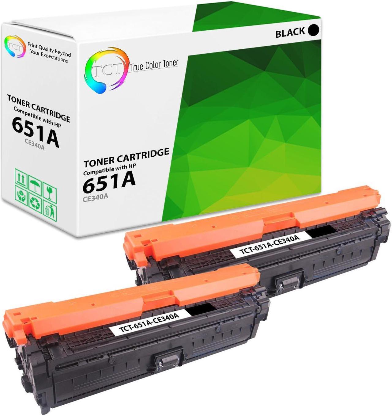 Main image of True Color Toner 651A Black Toner Cartridge 2 Pack - Premium Compatible Replacement for HP 651A CE340A Black Works With HP Color LaserJet Enterprise 700 MFP M775dn M775f M775z M775z+