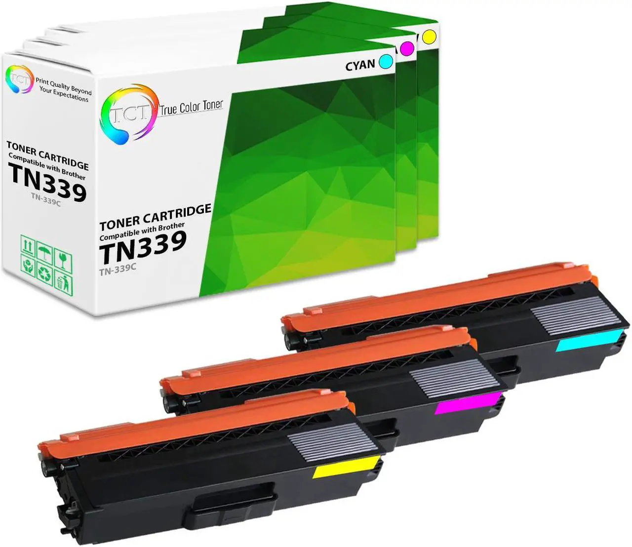 Main image of True Color Toner TN339 Color Toner Cartridge 3 Pack - Premium Compatible Replacement for Brother TN-339 TN339C TN339M TN339Y Super High Yield Works With Brother HL-L9200 MFC-L9550