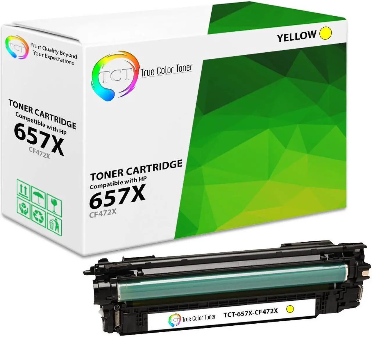Main image of TCT Premium 657X For HP CF472X Yellow Hi-Yield M681 M682 Compatible Toner