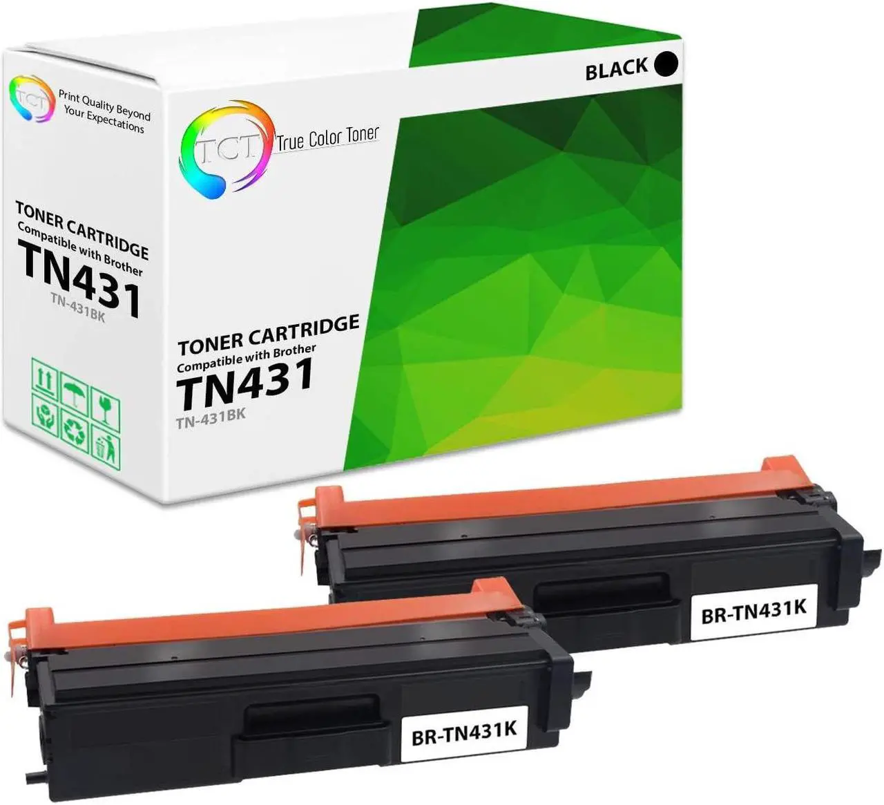 Main image of True Color Toner TN431 Black Toner Cartridge 2 Pack - Premium Compatible Replacement for Brother TN-431 Black Works With Brother HL-L8260CDW L8360CDW L8360CDWT MFC-L8610CDW L8900CDW
