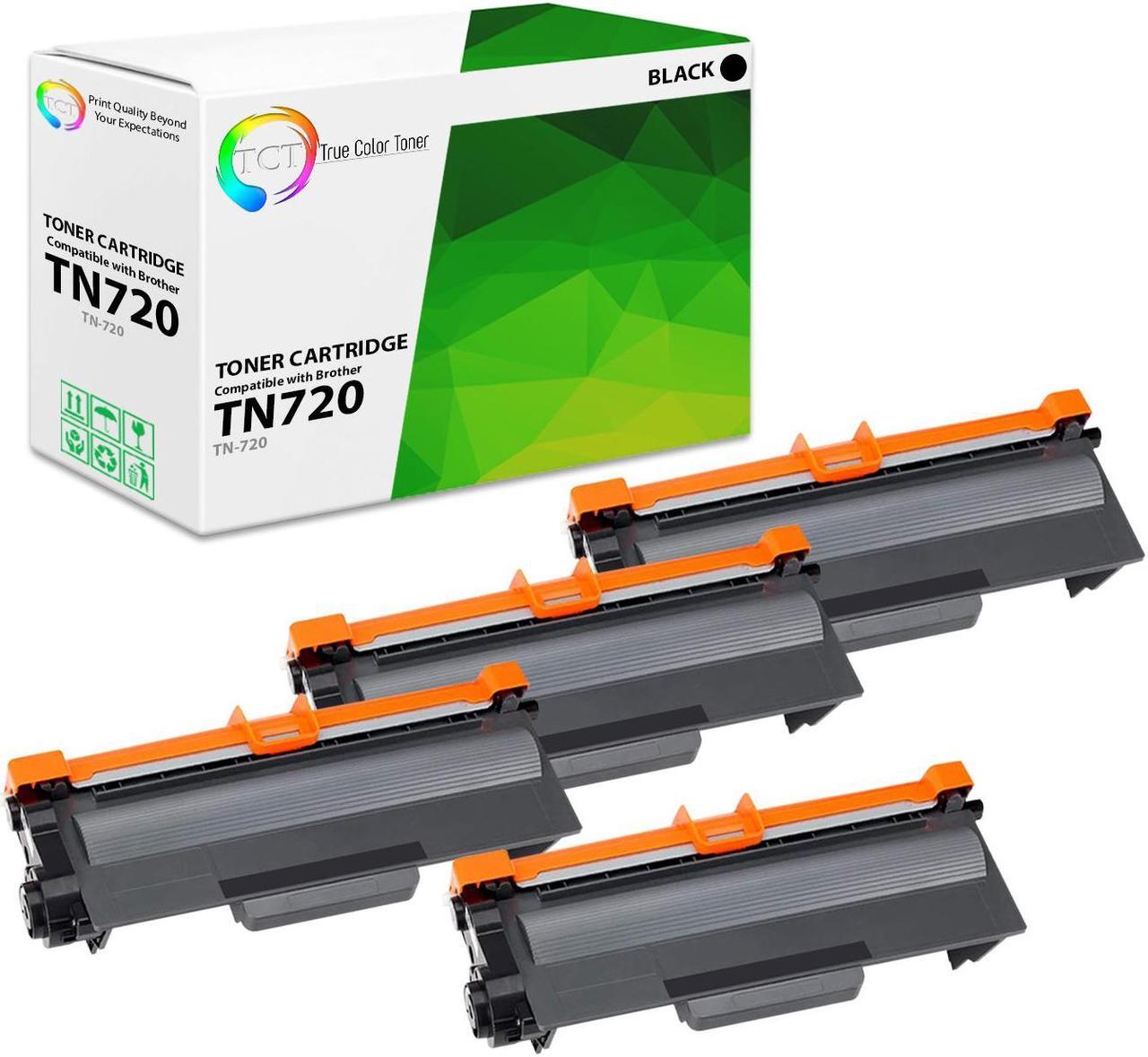 Main image of True Color Toner TN720 Toner Cartridge 4 Pack - Premium Compatible Replacement for Brother TN-720 Black Works With Brother HL-5440D 5450 6180 5470 MFC-8510 8520 8710 8810 DCP-8110 8150 8155