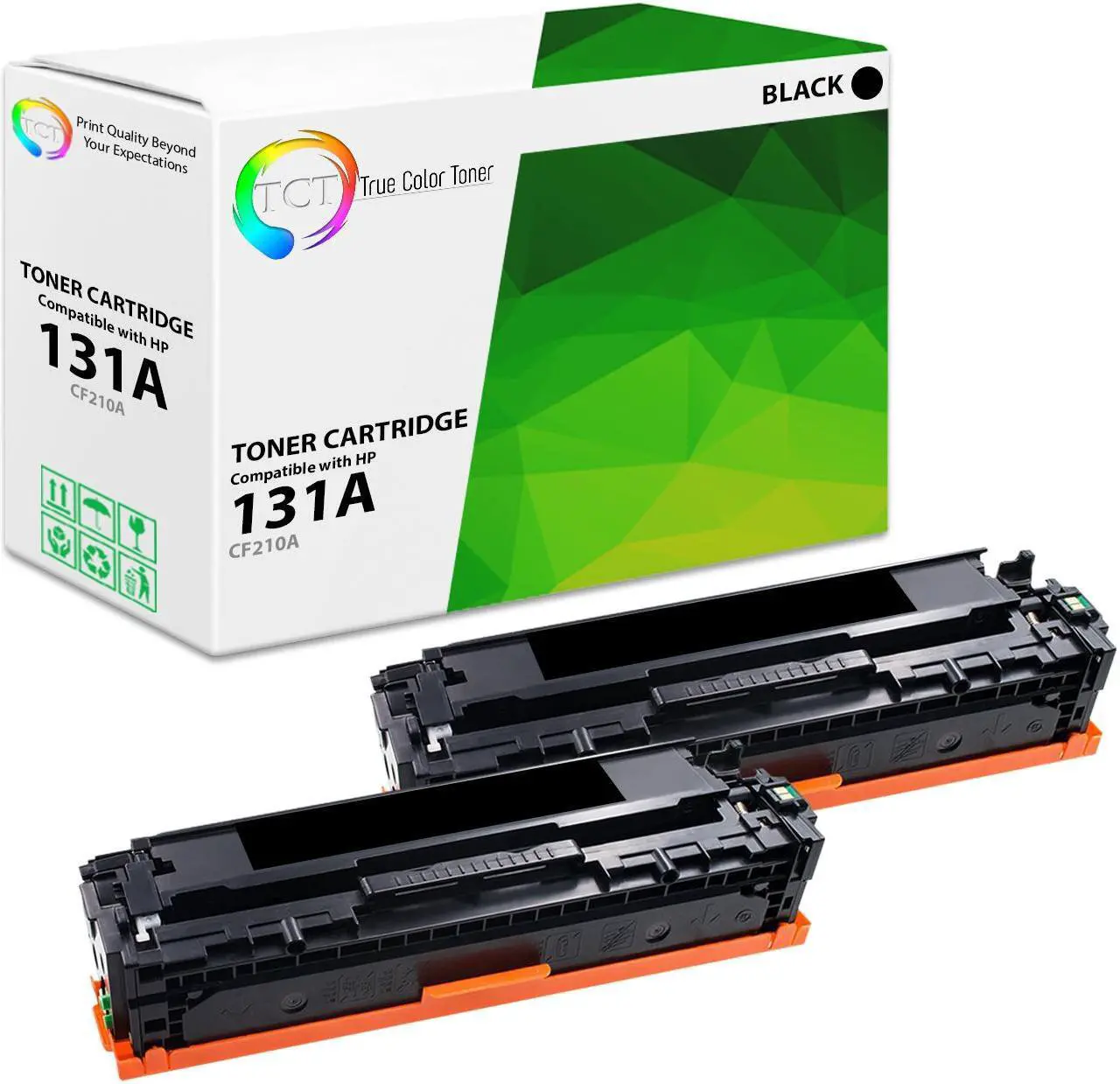Main image of True Color Toner 131A Black Toner Cartridge 2 Pack - Premium Compatible Replacement for HP 131A CF210A Black Works With HP LaserJet Pro 200 Color M251NW MFP M276N