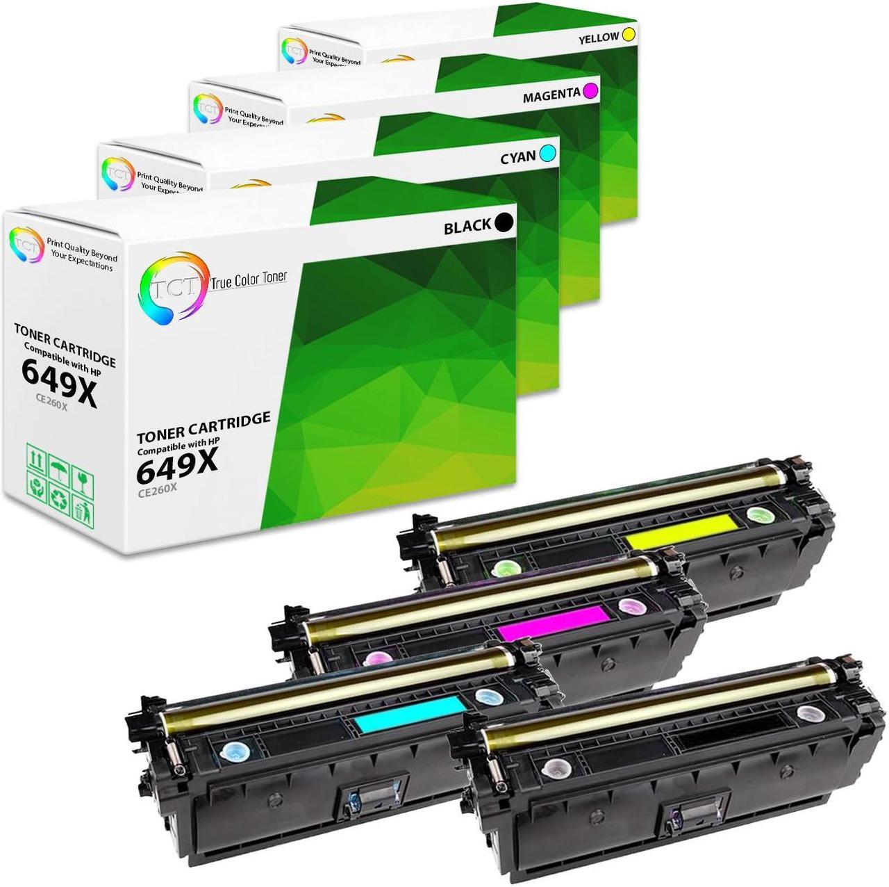 Main image of True Color Toner 649X 648A Toner Cartridge 4 Pack - Premium Compatible Replacement for HP 649X 648A CE260X CE261A CE262A CE263A High Yield Works With HP Color LaserJet CP4520