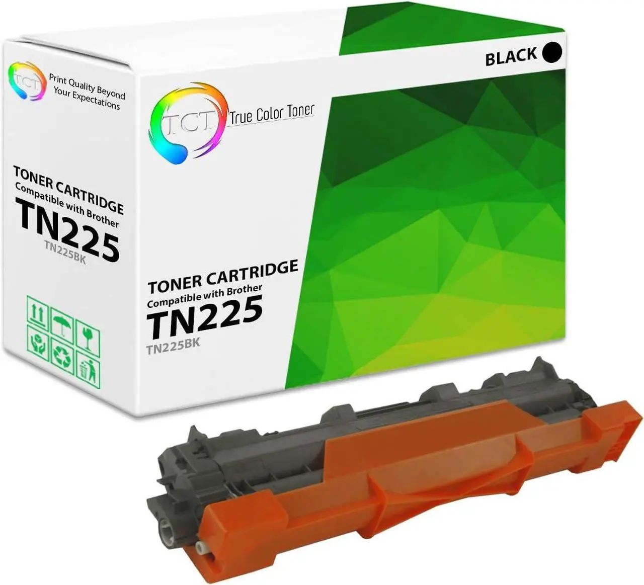 Main image of True Color Toner TN225 Black Toner Cartridge - Premium Compatible Replacement for Brother TN-221 TN221BK Black Works With Brother HL-3140 3150 3170 MFC-9130 9140 DCP-9020