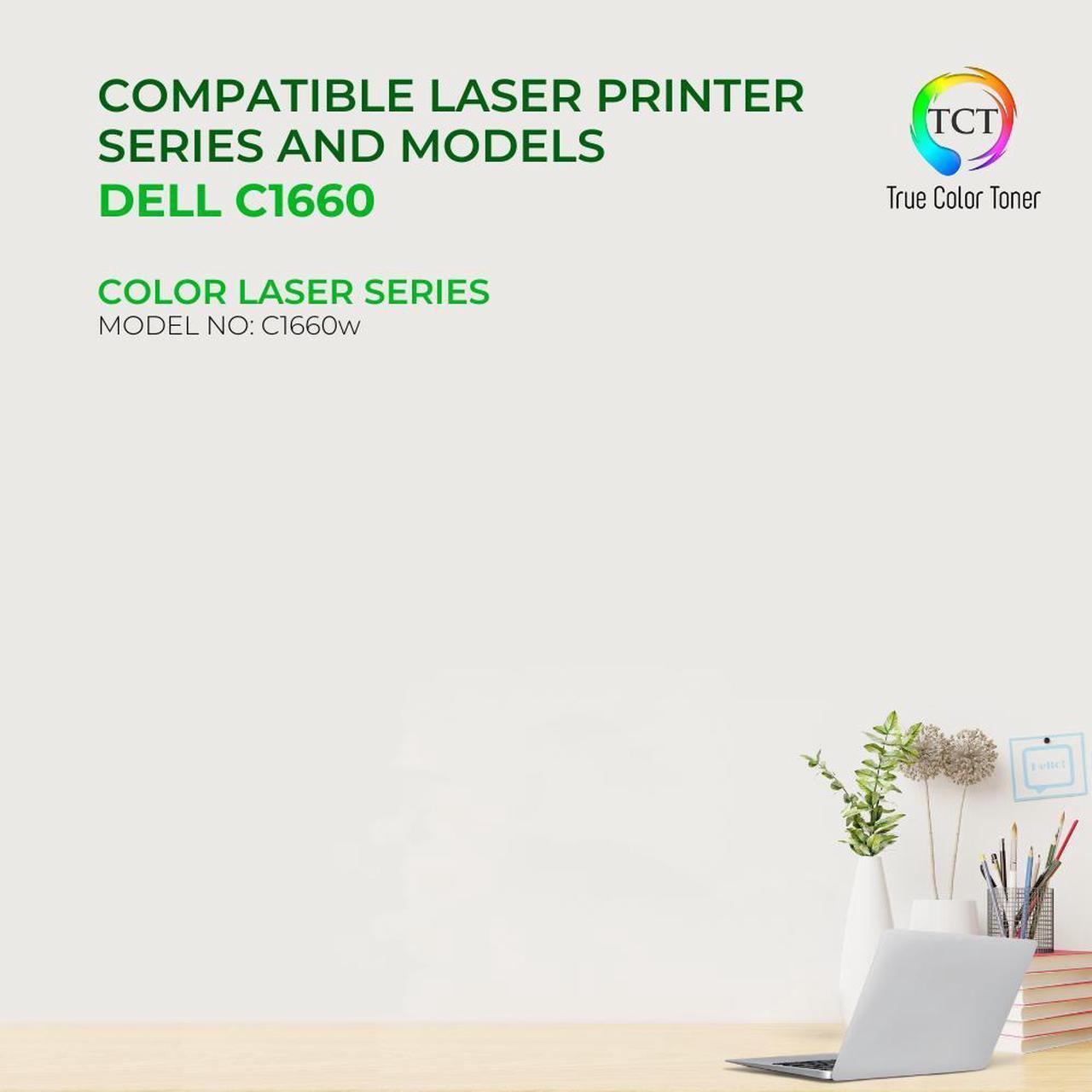 Alt view image 2 of 6 - True Color Toner 1660 Black Toner Cartridge - Premium Compatible Replacement for Dell C1660K 332-0399 Black Works With Dell C1660 C1660W
