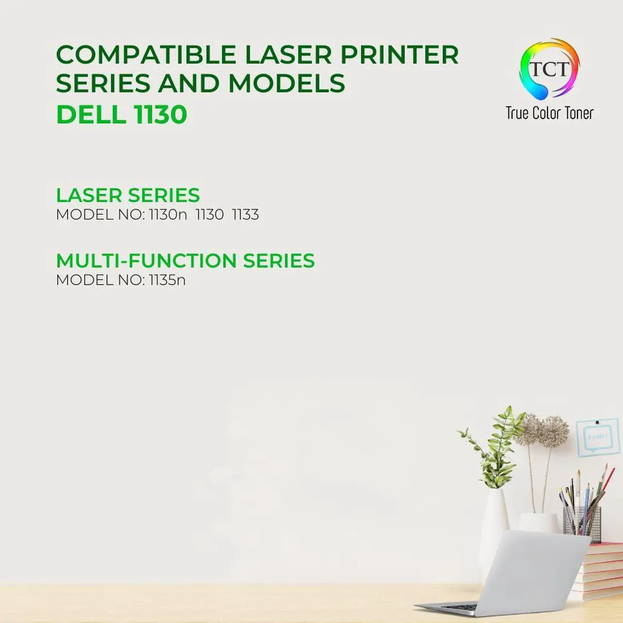 Alt view image 2 of 6 - True Color Toner 1130 Toner Cartridge - Premium Compatible Replacement for Dell 330-9523 7H53W 2MMJP 3J11D Black Works With Dell 1130 1130N 1133 1135N