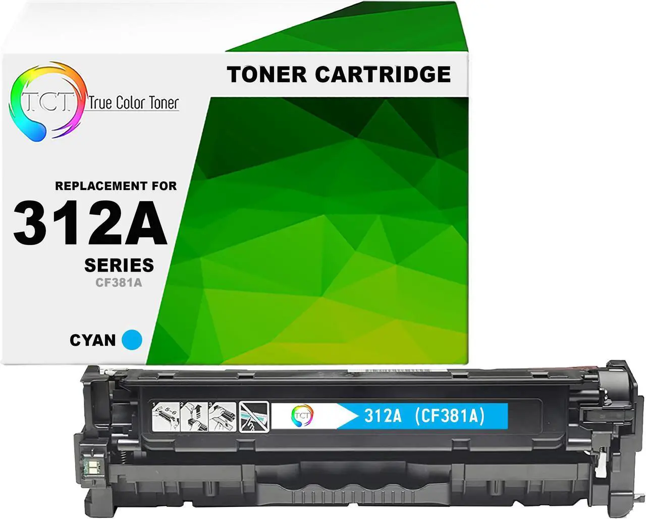 Main image of TCT 312A Cyan TAA Compliant Toner Cartridge - Premium Compatible Replacement for HP 312A CF381A Works With HP Color LaserJet Pro MFP M476NW M476DN M476DW Printers