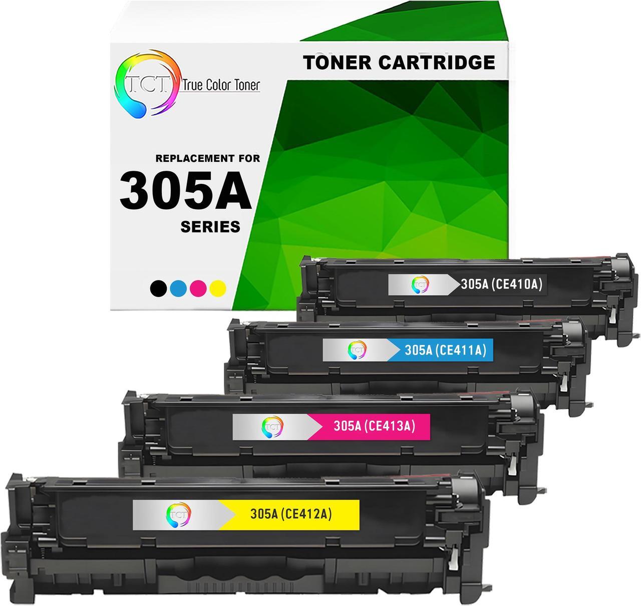 Main image of True Color Toner 305A Toner Cartridge 4 Pack - Premium Compatible Replacement for HP 305A CE410A CE411A CE412A CE413A Works With HP LaserJet Pro M351A M375NW M451 M475