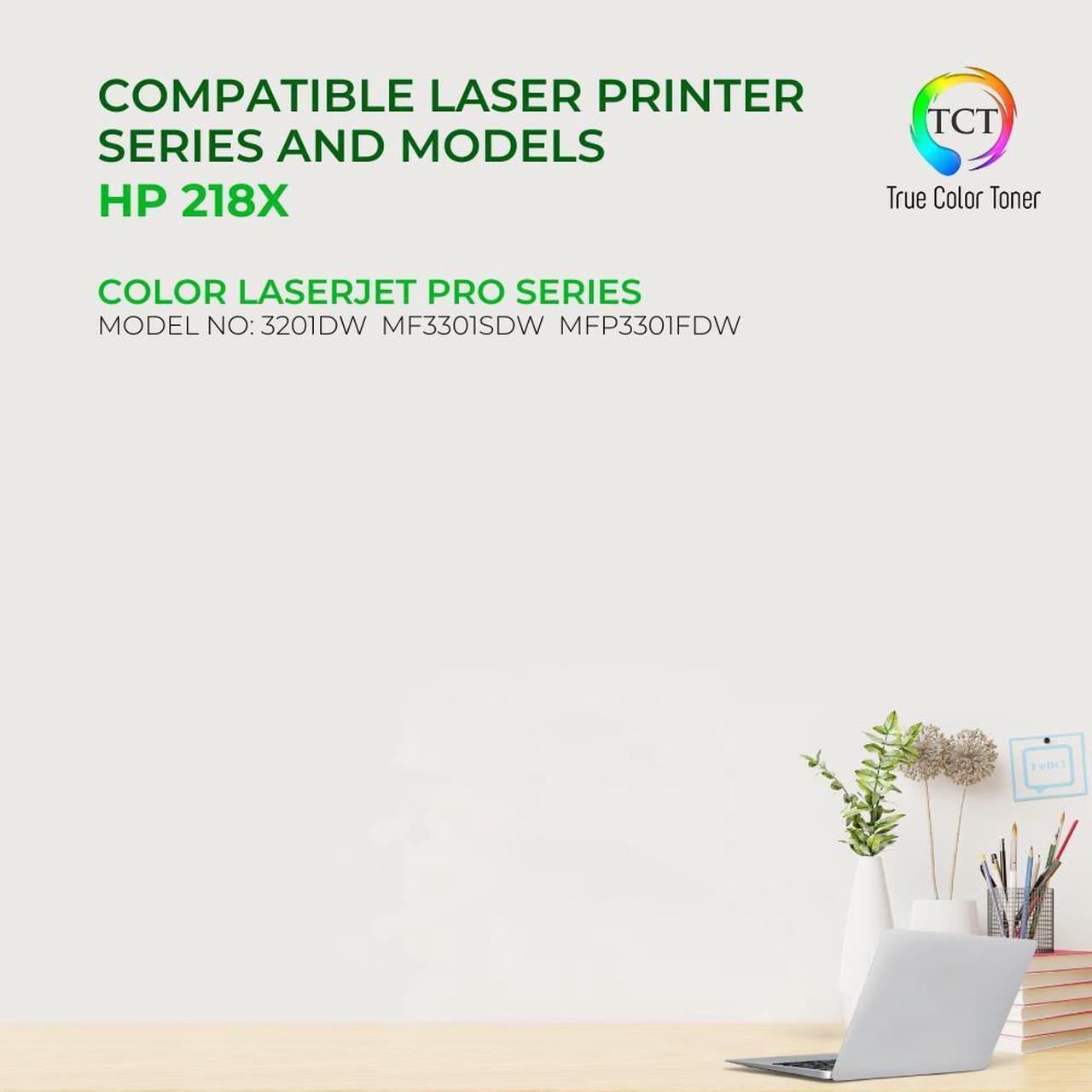 Alt view image 2 of 6 - TCT 218X Color Toner Cartridge 3pk - Premium Compatible Replacement WITH CHIP Works With HP LaserJet Pro 3201, MFP 3301 Printers (Cyan Magenta Yellow) - not compatible with "-e" suffix printers"
