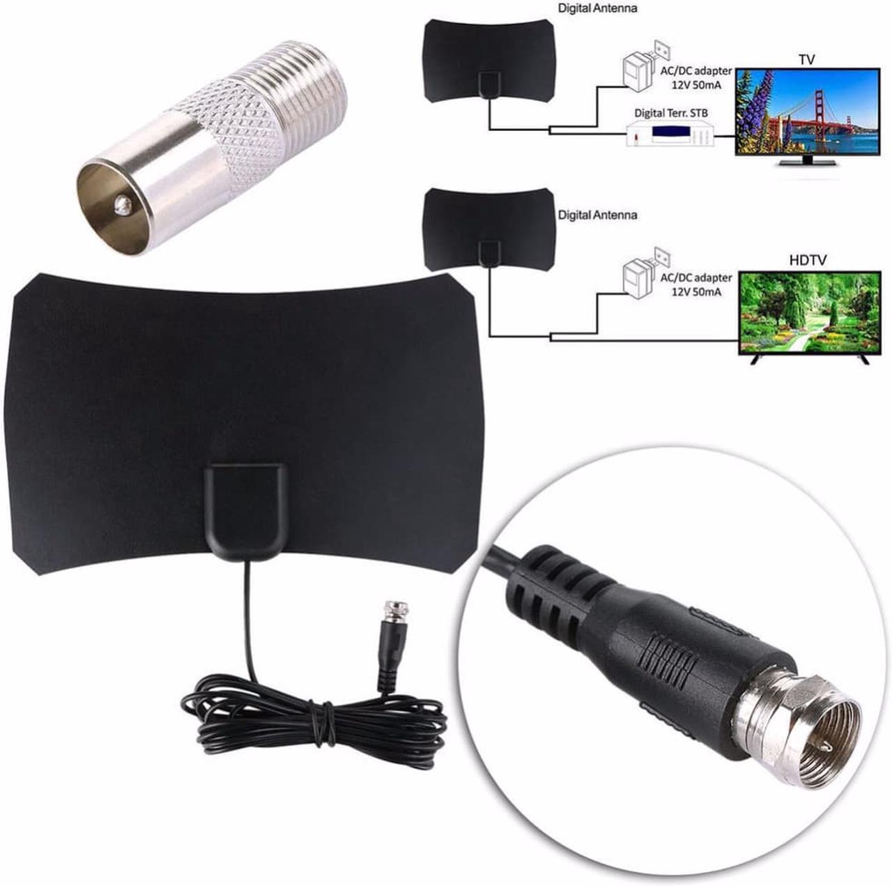 Main image of EU Plug Indoor Outdoor Mini Digital HDTV Freeview TV Antenna For DTMB ATSC ISDB-T DVB-T with TV Aerial Amplifier 50 Mile TV Male