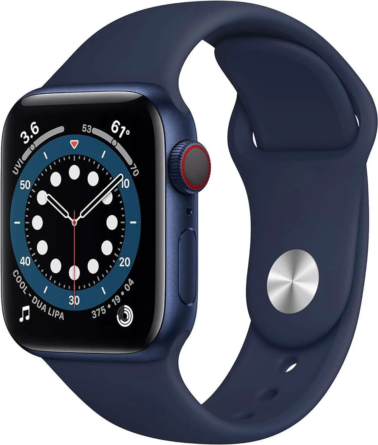 Alt view image 8 of 9 - APPLE WATCH SERIES 7 GPS LTE 41mm BLUE ALUMINUM CASE ABYSS BLUE SPORT BAND