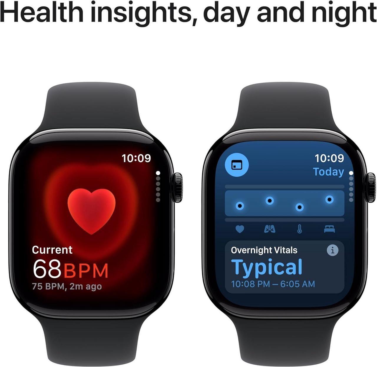 Alt view image 3 of 6 - Apple Watch Series 10 46mm GPS + Cellular Jet Black Aluminum Case - Black Sport Band - S/M