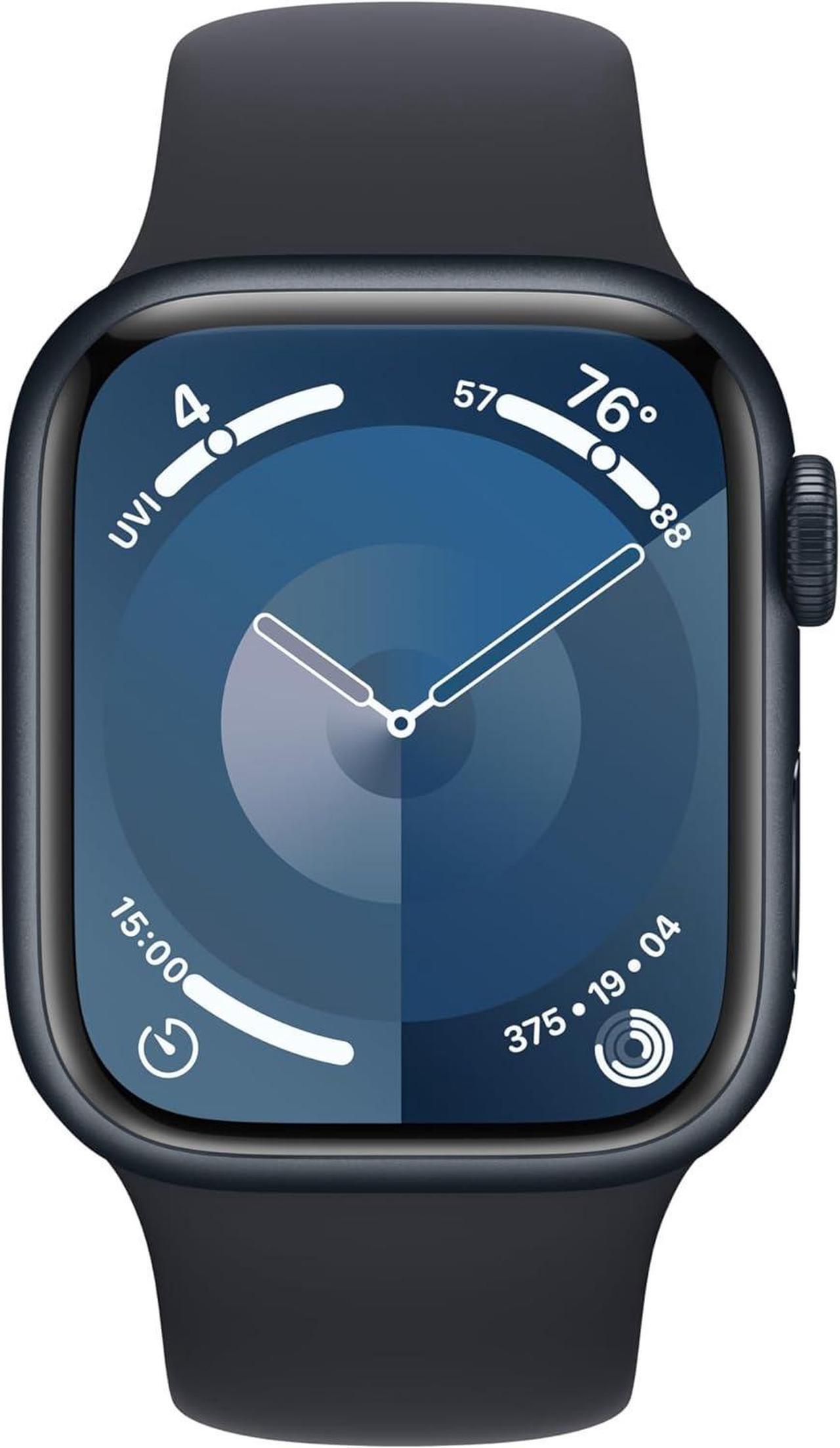 Alt view image 5 of 5 - Apple Watch Series 9 41mm GPS Midnight Aluminum Case - Midnight Sport Band - M/L