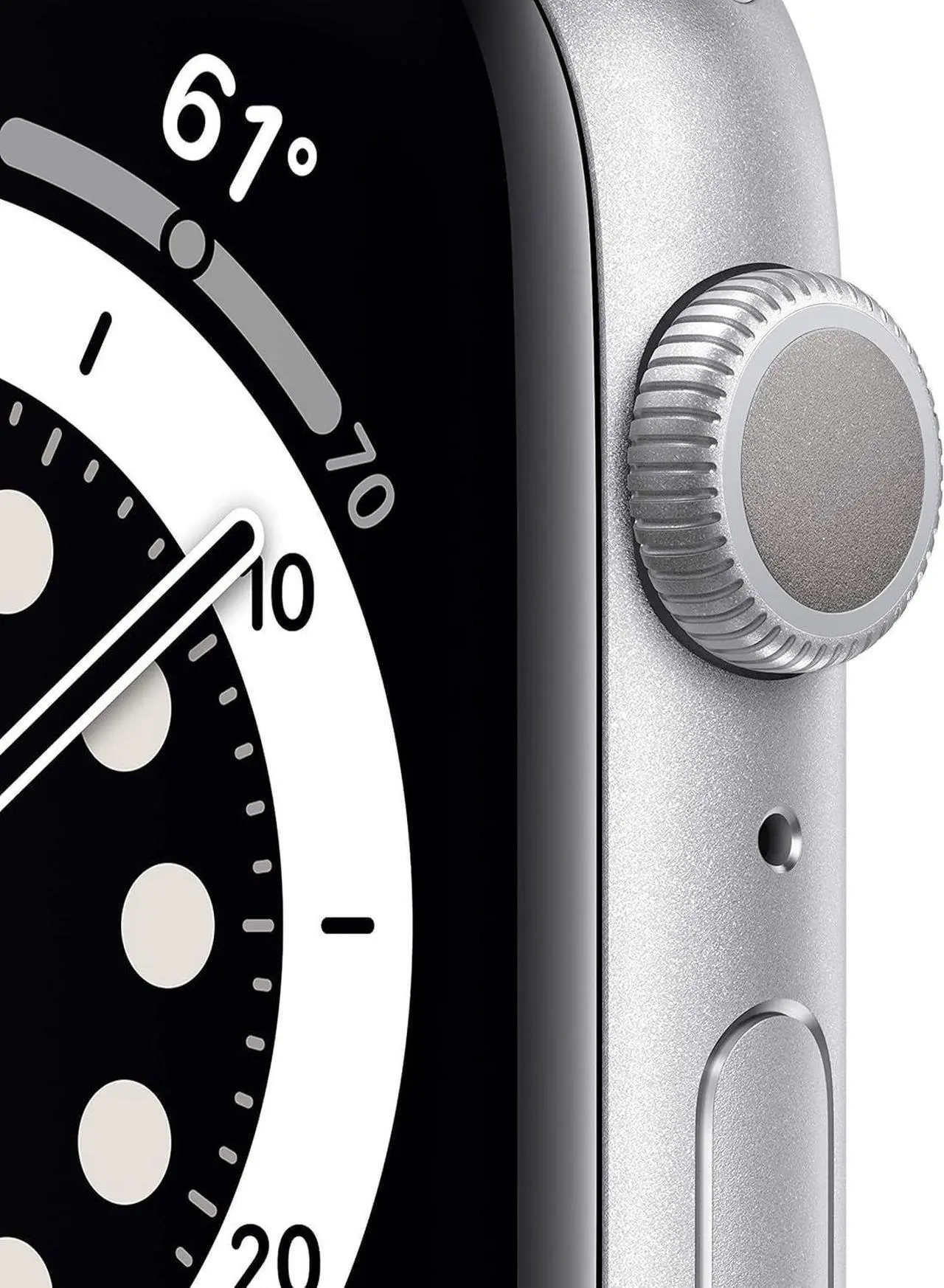 Alt view image 14 of 14 - Apple Watch Series 6 44mm Silver Aluminum Case with White Sport Band GPS M00D3LL/A A2292