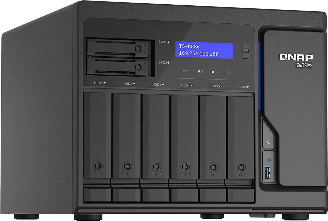 Alt view image 14 of 16 - QNAP 8-Bay QuTS hero NAS, Xeon D-1622 2.6GHz, 16GB ECC RAM