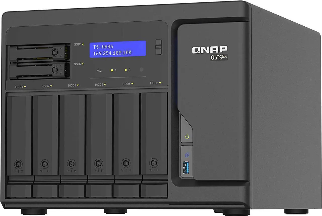 Alt view image 15 of 16 - QNAP 8-Bay QuTS hero NAS, Xeon D-1622 2.6GHz, 16GB ECC RAM