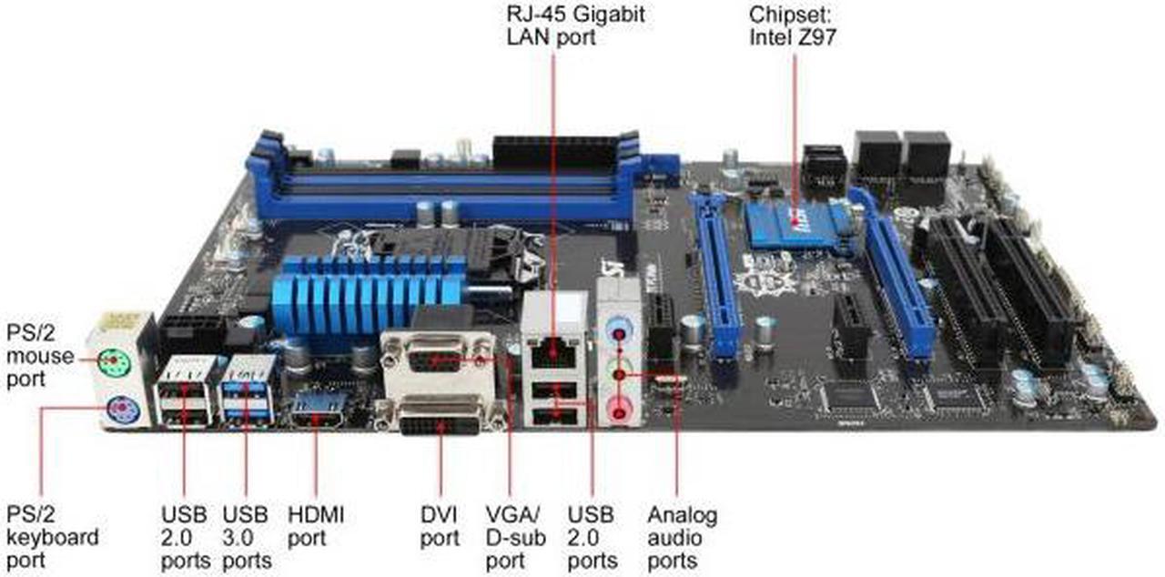 Alt view image 2 of 9 - MSI Z97 PC Mate LGA 1150 Intel Z97 HDMI SATA 6Gb/s USB 3.0 ATX Intel Motherboard
