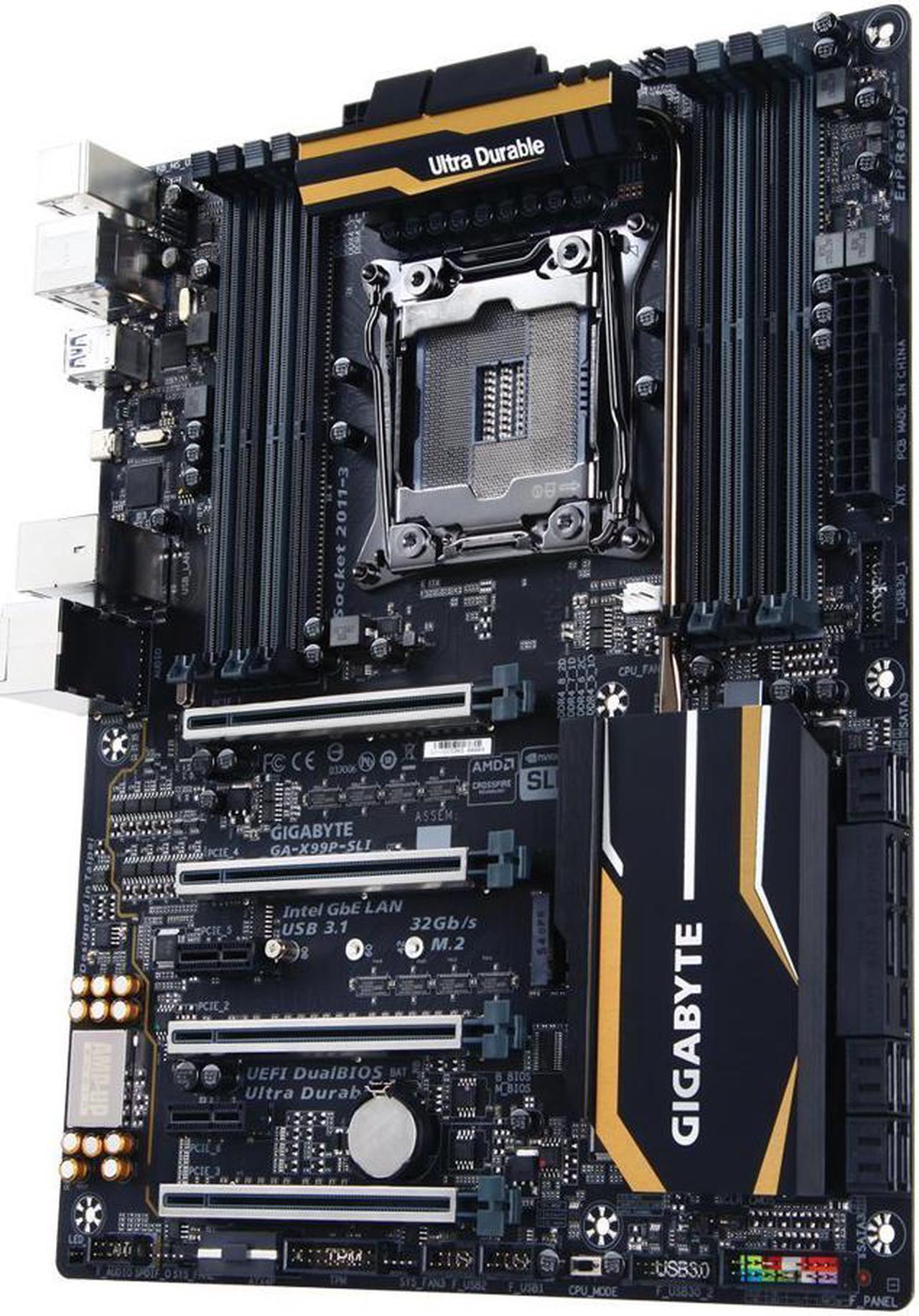 Main image of GIGABYTE GA-X99P-SLI (rev. 1.0) LGA 2011-v3 Intel X99 SATA 6Gb/s USB 3.1 USB 3.0 ATX Intel Motherboard