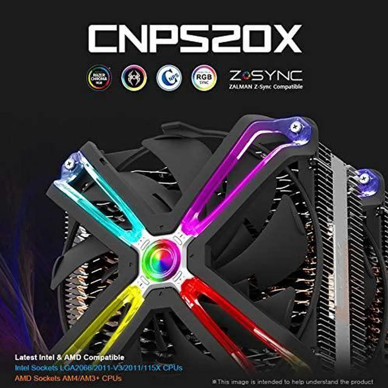 Alt view image 4 of 7 - Zalman 20X Extreme Performance CPU Air Cooler, 300W TDP Dual-Blade 140mm ARGB Spider Fans for Intel LGA 1200/1151/2066/2011/X99/X79, AMD AM4/AM3, 6 Heat Pipes, 4D Patented Corrugated Fin