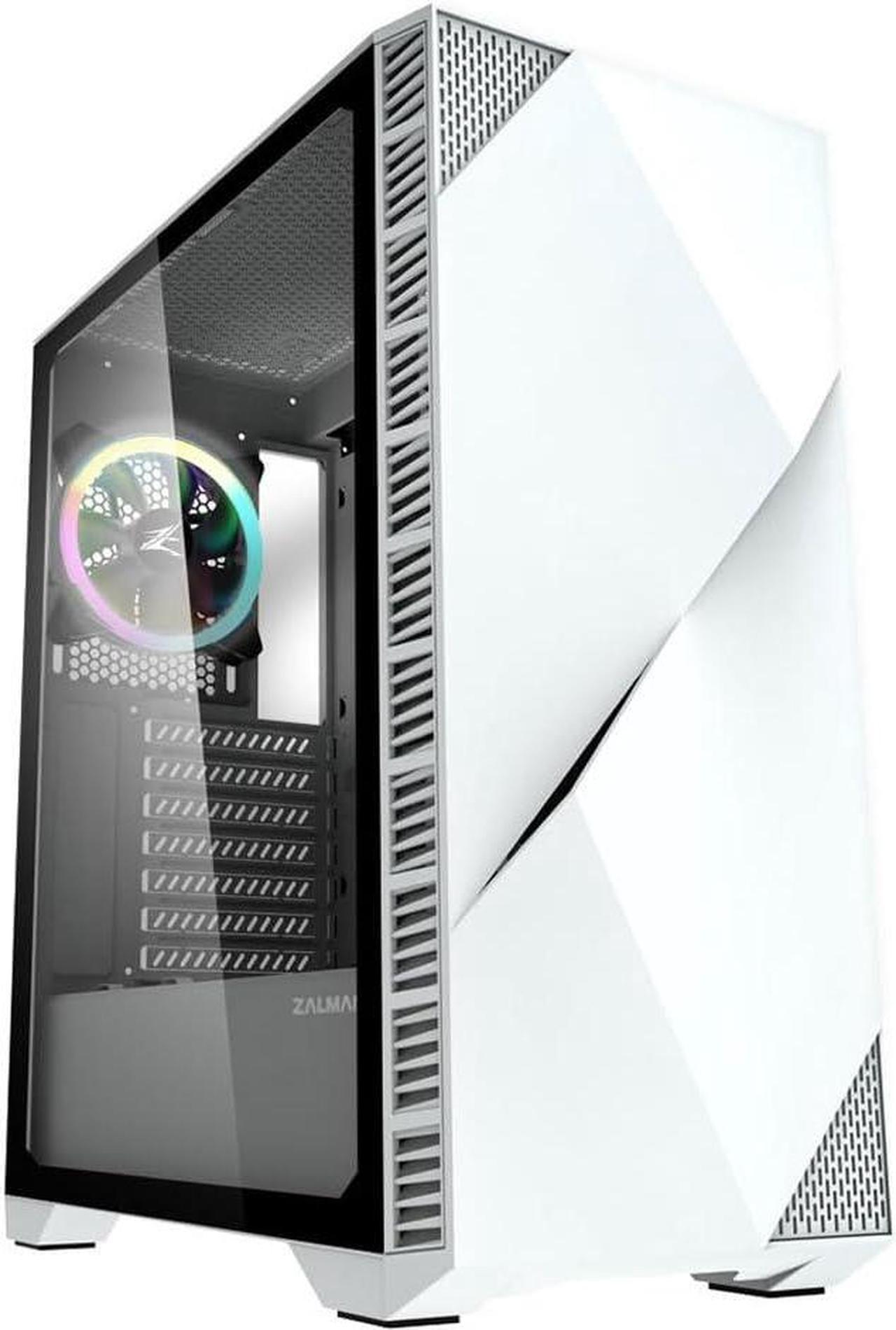 Alt view image 2 of 7 - Zalman Z3 Iceberg ATX Mid-Tower Gaming PC Case, 2 x 120mm ARGB Double Ring Fans Preinstalled w/ 4-port ARGB Controller Included, Tempered Glass Side Panel, 2 x USB 3.0, White