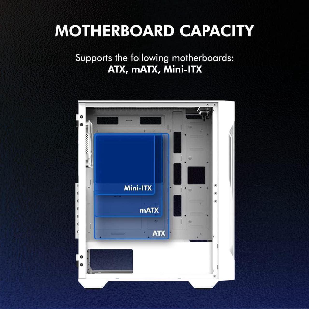 Alt view image 7 of 7 - Zalman i3 NEO TG ATX Gaming PC Case, Includes 4 x 120mm Infinity Mirror ARGB Fans, Tempered Glass Front & Side Panel, Premium Mid-Tower Chassis, White