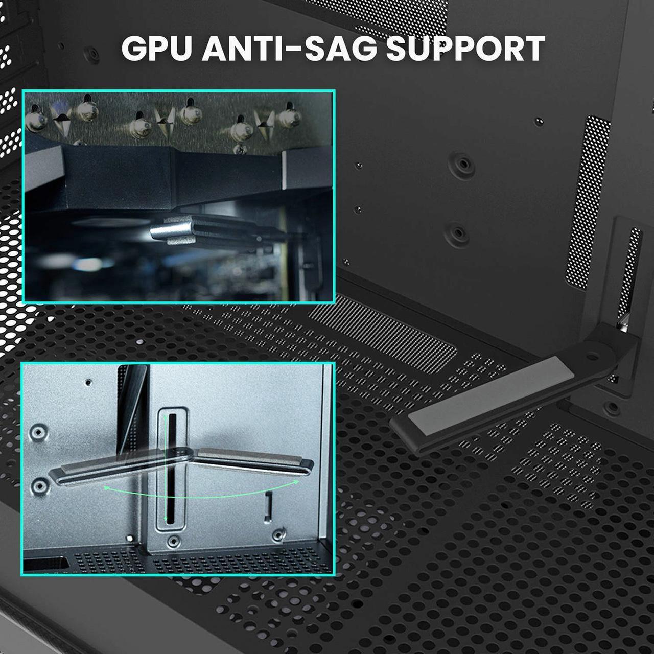 Alt view image 5 of 7 - Zalman P10 Mini Tower Micro-ATX mATX Gaming PC Case, 120mm ARGB 4-pin PWM Fan Pre-Installed, Panoramic Tempered Glass Front & Side Panel, Type-C & USB 3.0, Black