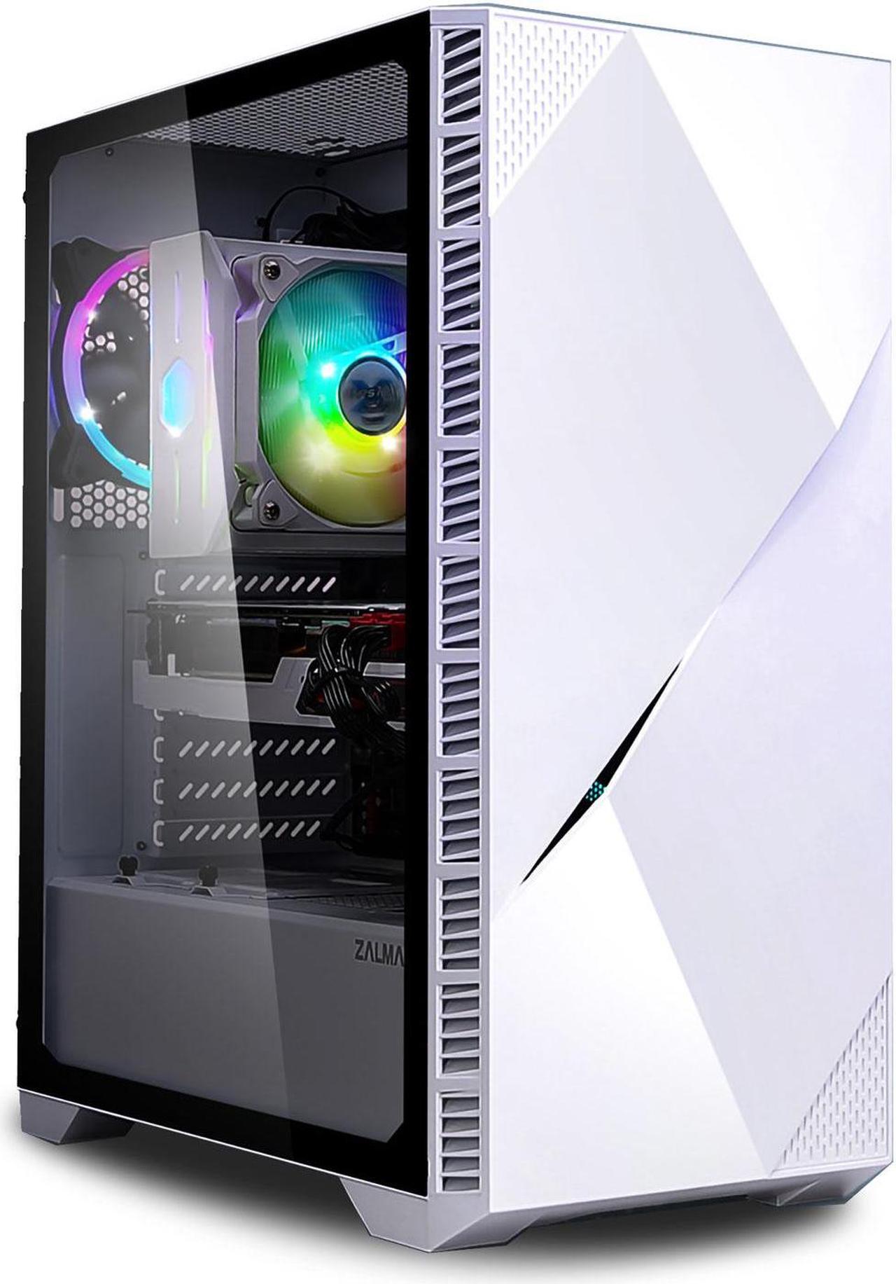Main image of Zalman Z3 Iceberg ATX Mid-Tower Gaming PC Case, 2 x 120mm ARGB Double Ring Fans Preinstalled w/ 4-port ARGB Controller Included, Tempered Glass Side Panel, 2 x USB 3.0, White