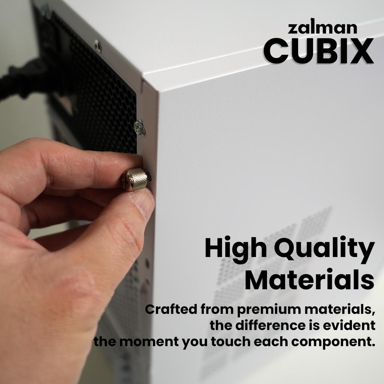 Alt view image 6 of 7 - Zalman CUBIX Compact mATX ITX PC Case, Micro-ATX / Mini-ITX / DTX, SFF Small Form Factor SFX HTPC Computer Chassis, Fits standard ATX Power Supply, USB 3.0, White