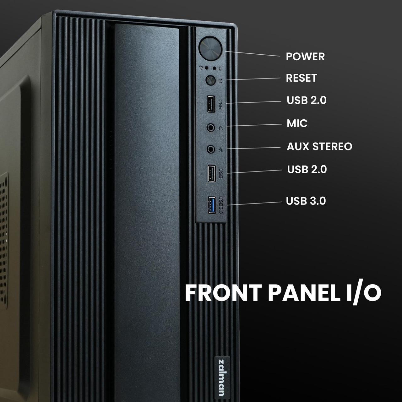 Alt view image 7 of 7 - Zalman T6 Mini M-ATX PC Case, Micro-ATX / Mini-ITX / DTX, SFF SFX HTPC Small Computer Chassis, Fits Standard ATX Power Supply, USB 3.0, Compact Desktop Mini Tower
