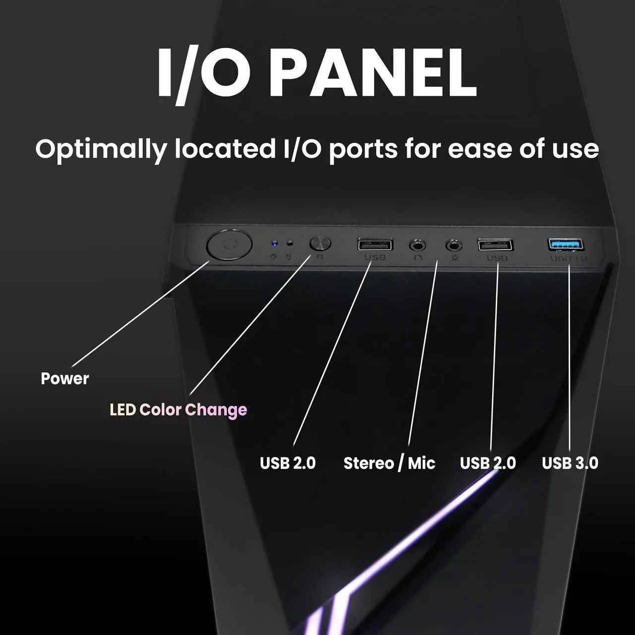 Black PC Case - Angle 2