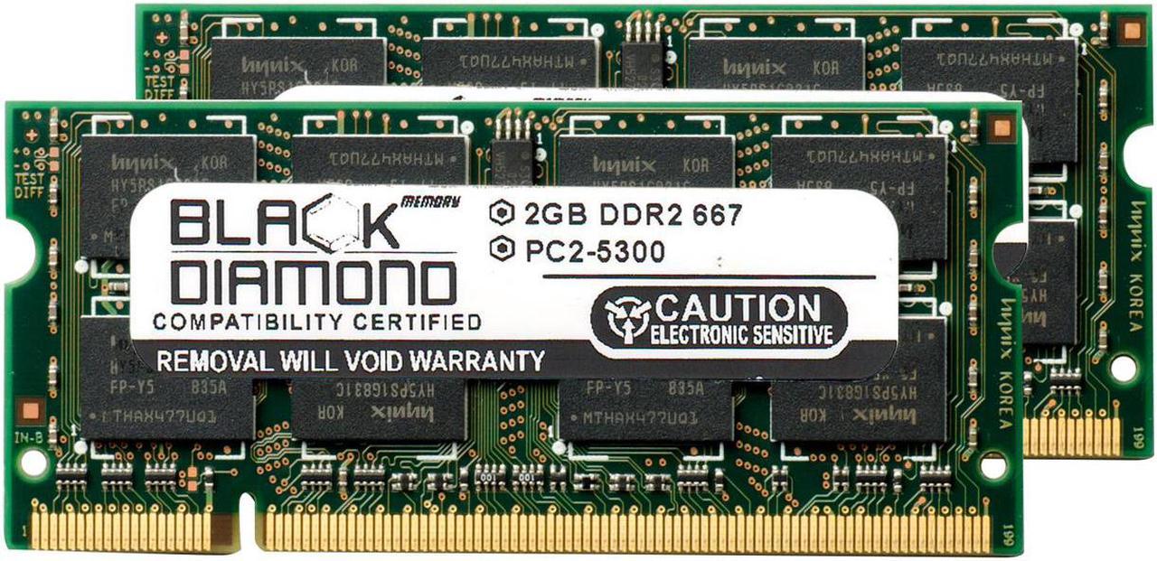 4GB 2X2GB Memory RAM for Lenovo ThinkPad X100e 2876-xxx DDR2 SO-DIMM 200pin PC2-5300 667MHz Black Diamond Memory Module Upgrade