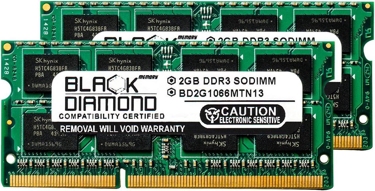 4GB 2X2GB RAM Memory for Apple MacBook Pro Intel Core i7 2.2GHz 15" (MC723LL/A) Black Diamond Memory Module DDR3 SO-DIMM 204pin PC3-8500 1066MHz Upgrade