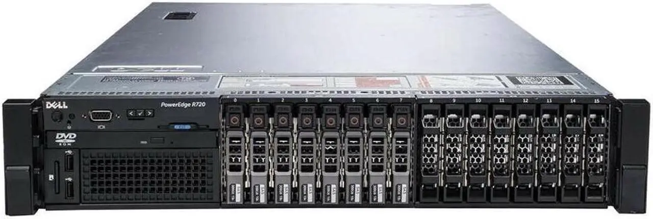 Main image of Dell PowerEdge R720 Server 16B SFF 2.5" 2 x Intel Xeon E5-2690 2.90GHz 16 Core 64GB Memory 2 x 900GB 10k SAS HDD H710 Raid FM487
