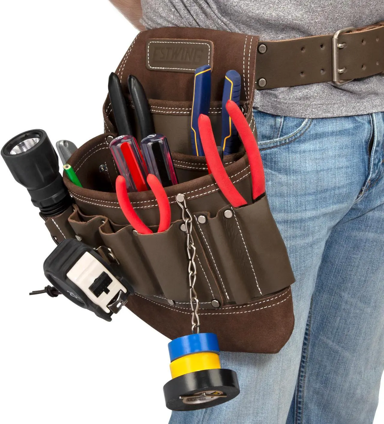 Alt view image 5 of 10 - Estwing 94749 8-Pocket Leather Electrician's Tool Pouch