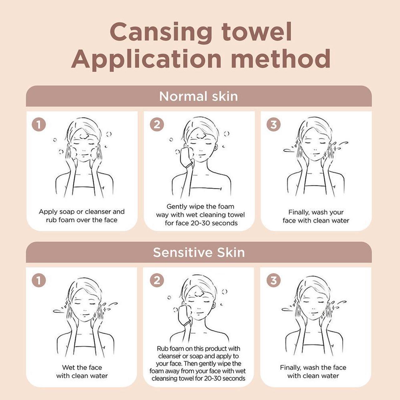 Alt view image 7 of 7 - 100% Viscose Facial Washcloth, Makeup Remover Cloth for Face, Excellent Deep Cleansing, German Dermatest Excellent, 6 Months Durable (6.7X9.4) 2 sets