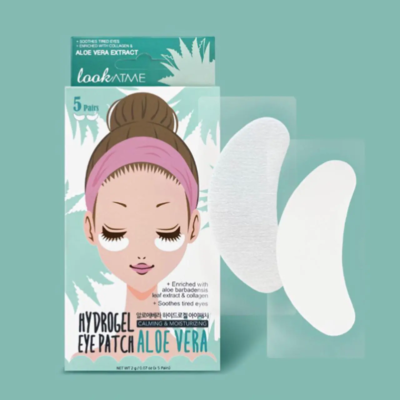 Main image of LOOK ATME Hydrogel Eye Patches (5 pairs): ALOE VERA