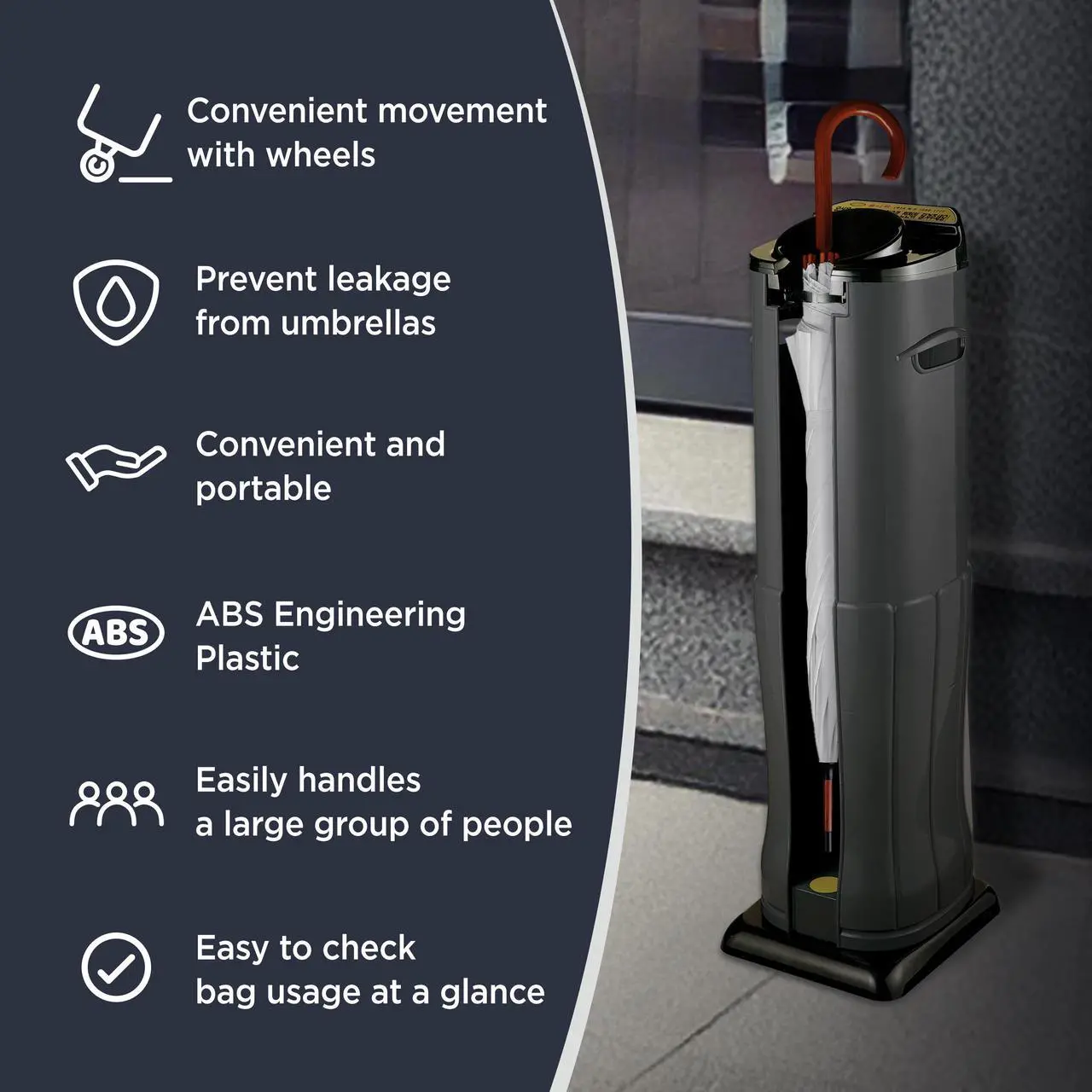 Alt view image 3 of 7 - Automatic Wet Umbrella Wrapper Packing Machine, Bags Dispenser Holder